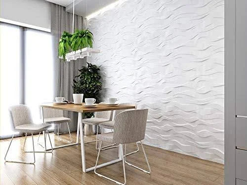 A La Maison Ceilings Zephyr 3/4 in. x 23-1/2 in. x 23-1/2 in. Seamless Foam Glue-Up Wall, White