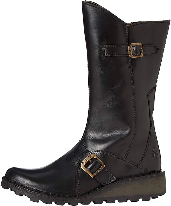 Fly London Womens Black Mes 2 Leather Boots UK 3