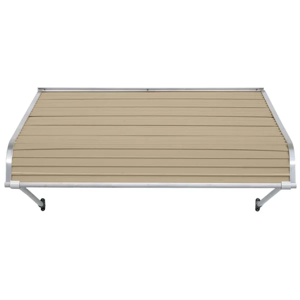 NuImage Awnings 1100 40-in Wide x 54-in Projection Sandalwood Solid Fixed Door Awning in Off-White - K110904007