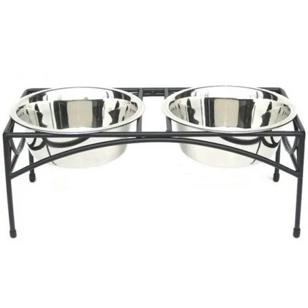 Regal Double Elevated Feeder - Small-Black
