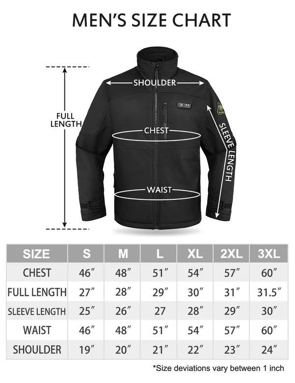 PTAHDUS Men's Heated Jacket Soft Shell with Hand Warmer - with 7.4V