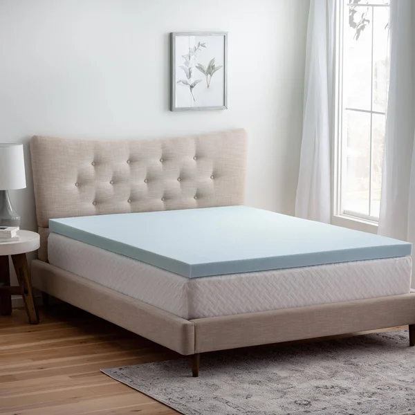 Brookside Gel Infused Memory Foam Mattress Topper - Blue Twin