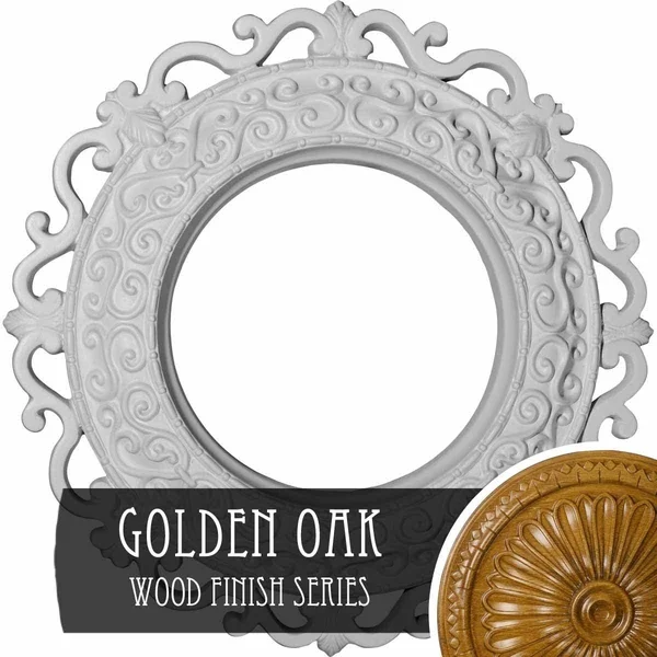 13 1/4x22OD x 6 5/8x22ID x 1 1/8x22P Orrington Ceiling Medallion (Fits Canopies Up to 6 5/8x22), Hand-Painted Golden Oak