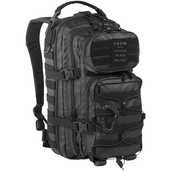 Mil-Tec US Assault Pack Backpack (Small/Tactical Black) - 51 x 29 x 28 cm