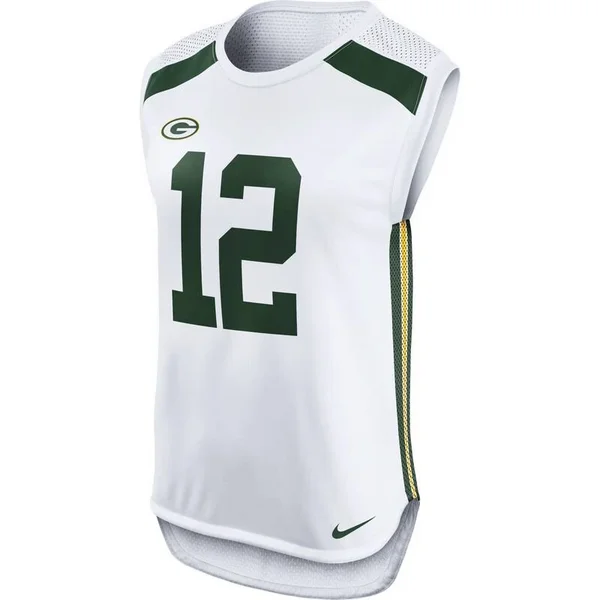 Nike Aaron Rodgers Green Bay Packers Women's White Player Name & Number Sleeveless Top Size: Medium