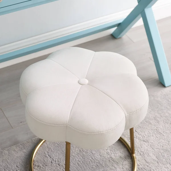 Linon Seraphina Accent Vanity Stool, White