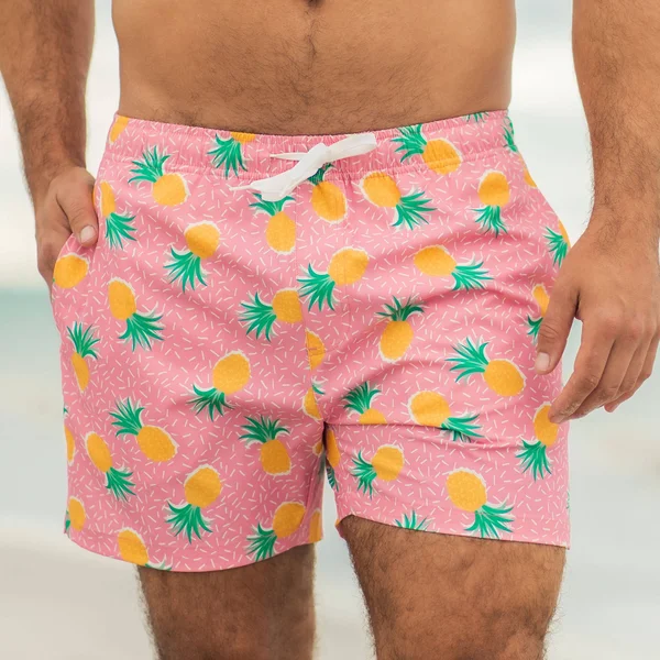 Men's Swim Trunks and Bathing Suits, 5.5x22 Inseam, Bearbottom, Pineapple Punch, 7x22, L
