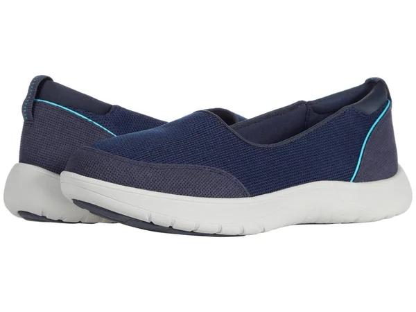Clarks Women's Cloudsteppers Adella Blush Shoes - Navy Textile
