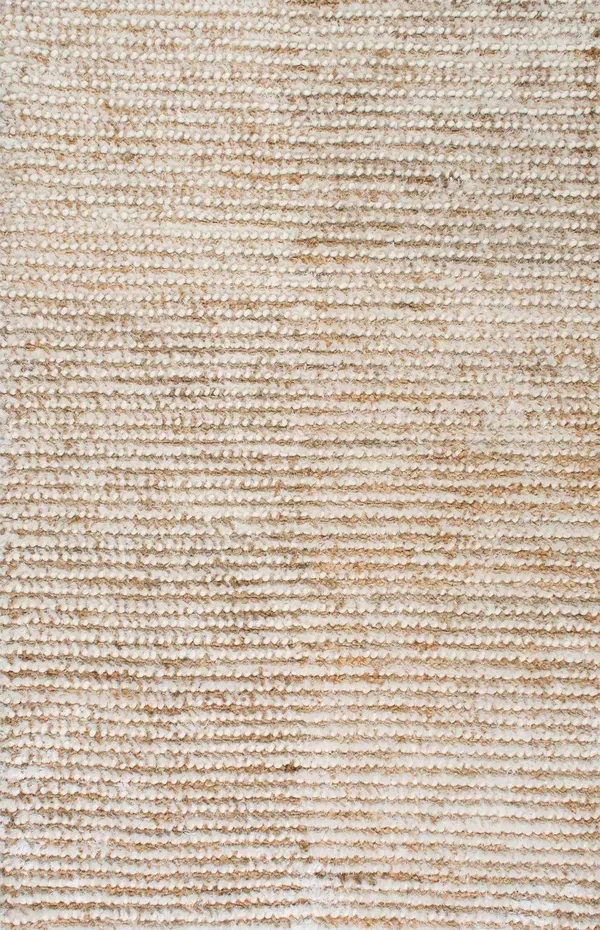 nuLOOM Remona Hand Hooked Casual Solid Shag Natural 5& x 8& Area Rug