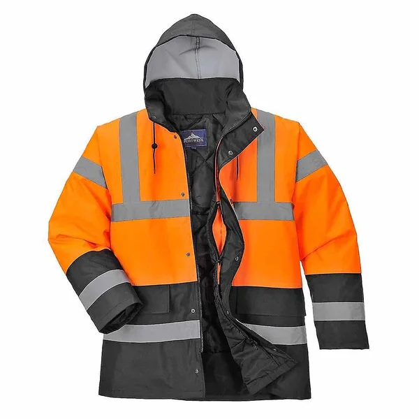 Portwest Hi-Vis Two Tone Traffic Jacket S467, Orange/Grey, L