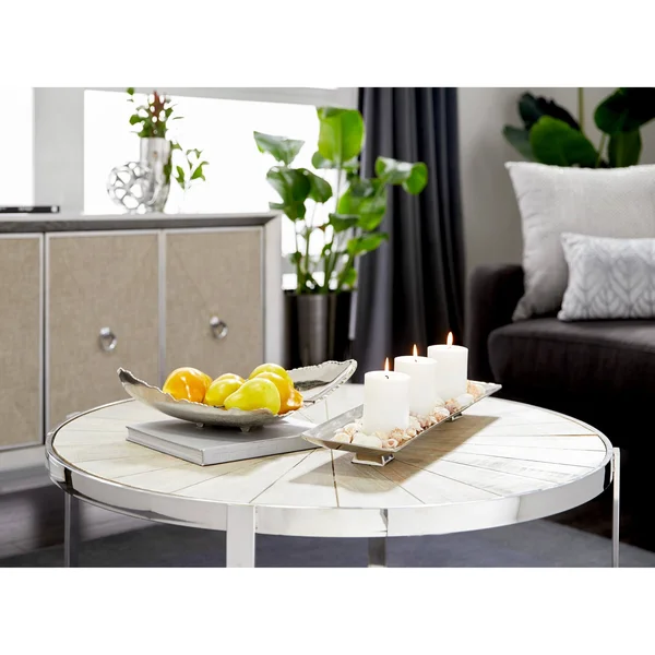 Silver Orchid Olivia Silver Aluminum Rectangular Angular Long Tray, 24 inches x 6 inches x 3 inches