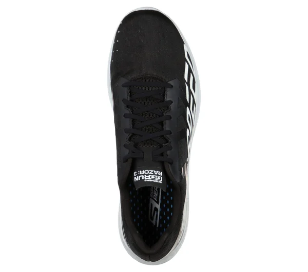 Skechers Men's GOrun Razor 3 Hyper Running Shoes - Black/White, 6.5