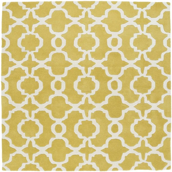 Kaleen Revolution REV03-28 Rug in Yellow - 3 Foot 9 inch Round