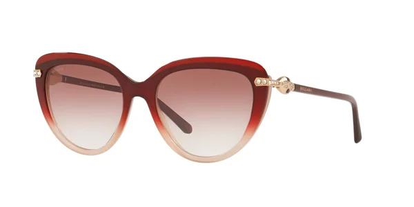 Bvlgari BV8211B Cat Eye Sunglasses - 55-18-140, 54628D-RED Gradient Beige