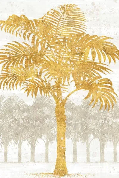 Framed Canvas Art (Gold Floating Frame) - Palm Coast III by Sue Schlabach ( Floral & Botanical > Tree Art > Palm Tre