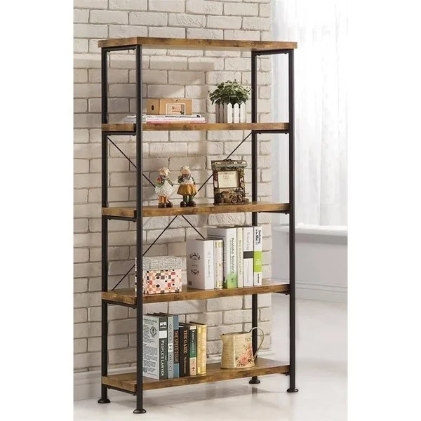 Bowery Hill 4 Shelf Bookcase in Antique Nutmeg
