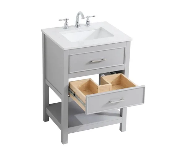 Elegant VF19024GR 24 inch Single Bathroom Vanity in Grey