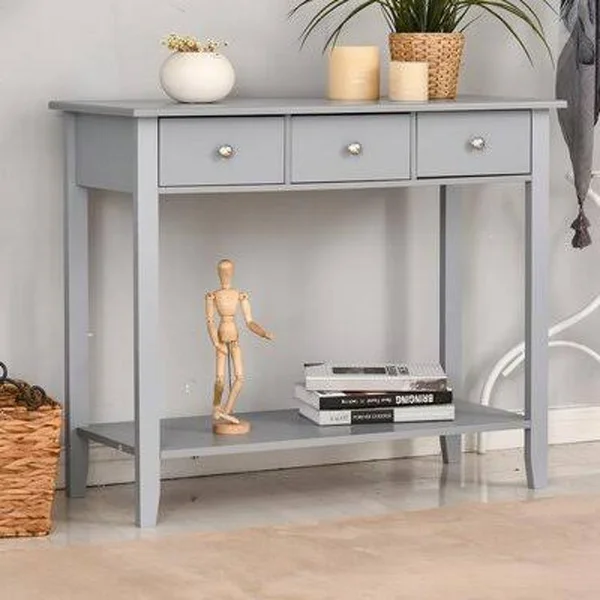 Leonardtown 35.5x22 Console Table Red Barrel Studio Color: Gray