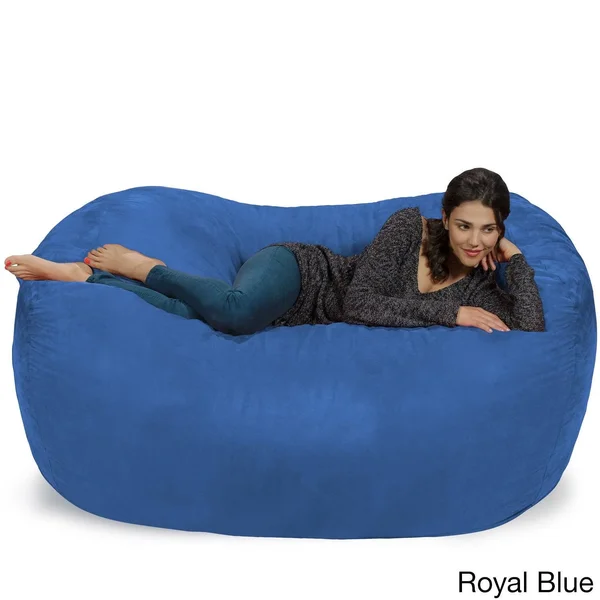 Large Memory Foam Micro Suede Beanbag Couch (Royal Blue Micro Suede)