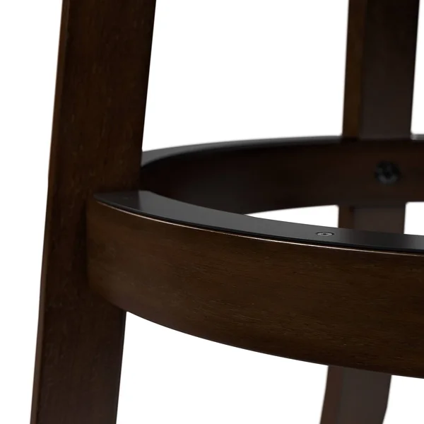 CorLiving Copper Grove Vis Wood Barstools with White Leatherette SEATS (Set of 2) - Brown