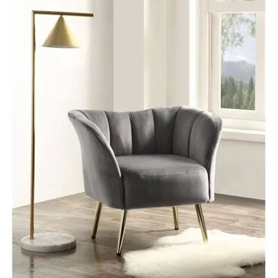 Westham 28x22 Wide Velvet Club Chair Mercer41 Fabric: Gray Velvet