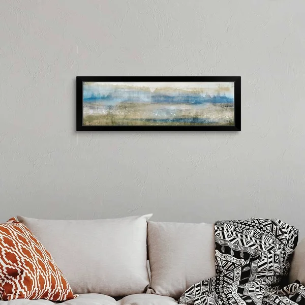 Gold Field, Black Framed Wall Art, 36x12, Great Big Canvas