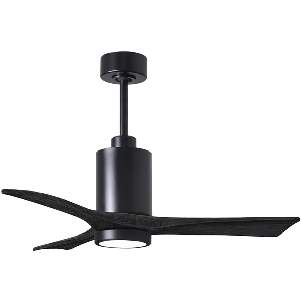Patricia Ceiling Fan by Matthews Fan Company - Gloss White, PA3-WH-BK-60