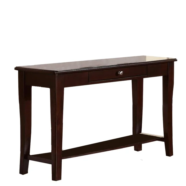 Benzara - Wooden Console Table with One Drawers Brown, 48" x 18" x 29"