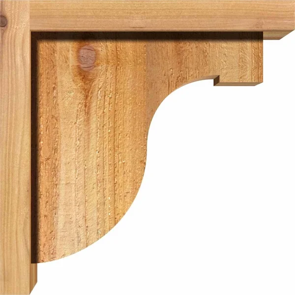 Ekena Millwork COR08X12X12DEL01RWR 8x22W x 12x22D x 12x22H Del Monte Rough Sawn Corbel w/Backplate - Western Red Cedar