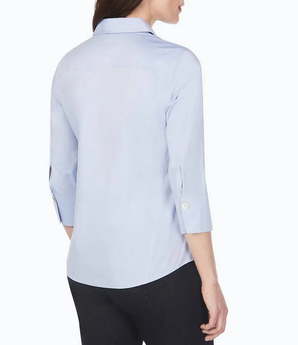 Foxcroft Paityn Solid Pinpoint Oxford Non-Iron Shaped Button Front Point Collar Shirt, Womens, 14, Almond Tart
