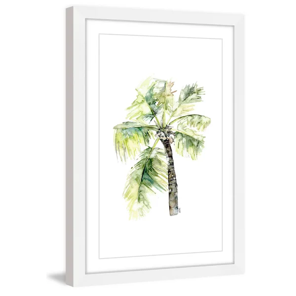 Marmont Hill Palm Tree 2 inch by Rachel Byler Framed Painting Print, Size: 18 inch x 12 inch