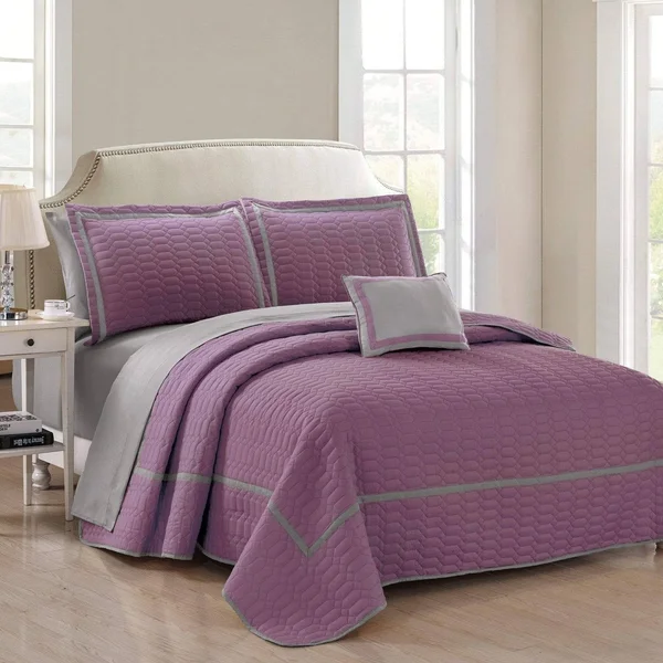 Chic Home Mesa 8 Piece Queen Quilt Set - Navy