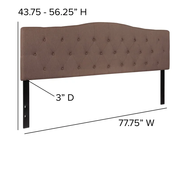 Arched Button Tufted Upholstered Headboard - Black - Full