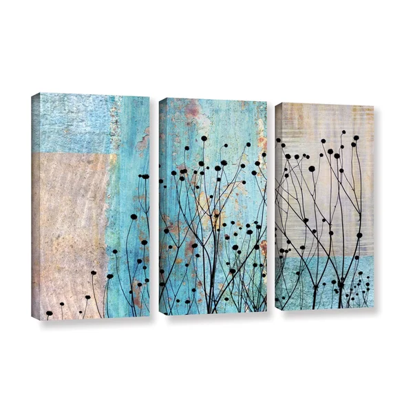 ArtWall 'Cora Niele's Dark Silhouette III' 3-Piece Gallery Wrapped Canvas Set - Multi (24 x 36)