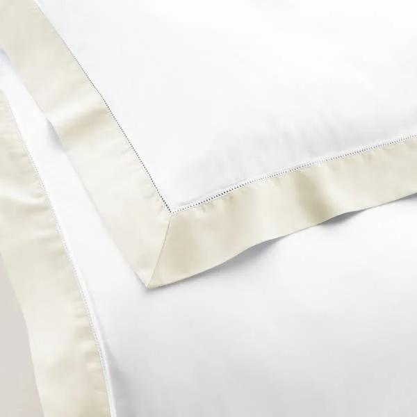 Ralph Lauren Home Organic Sateen Border King Duvet - Cream, King, Comforters & Duvets Duvet Covers King Duvet Cover Sets