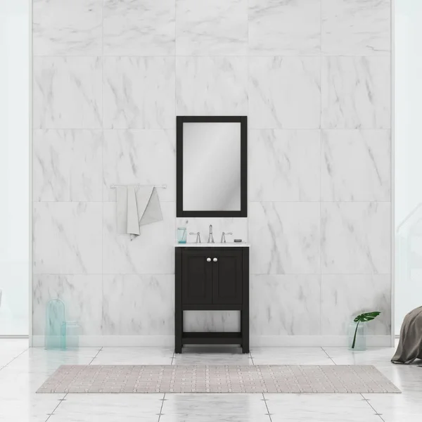 Alya Bath Wilmington 24x22 Bathroom Vanity with Marble Top - Espresso