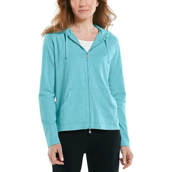 Coolibar Women's Seaside Hoodie, Hoodies for Women, Green, Large