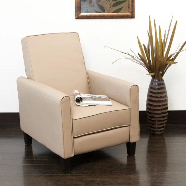Best Selling Home Decor Furniture LLC Lana PU Leather Recliner, Camel