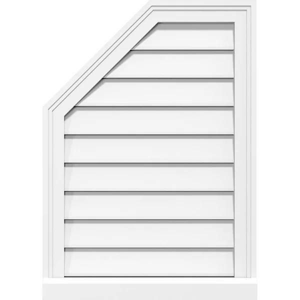 Ekena Millwork GVPOL22X3603SF 22x22W x 36x22H Octagonal Surface Mount PVC Gable Vent: Functional - w/ 2x22W x 2x22P Brickmould Si