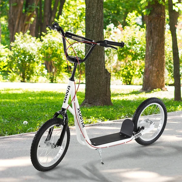 Aosom Soozier/HOMCOM Youth Kids Kick Scooter Adjustable Handlebar Teens Ride on Toy for 5+ w/ Front and Rear Dual Brakes Inflata