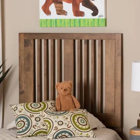 Baxton Studio Harena Contemporary/Modern Slat Back Support Rubberwood Headboard, Twin, Ash Walnut