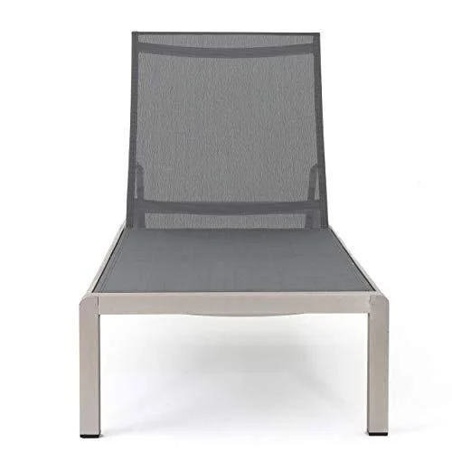 Crested Bay Patio Furniture Outdoor Mesh Chaise Lounge (Dark Grey) (Qty of 2)