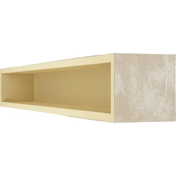 Ekena Millwork MANURS08X12X36WH 8x22H x 12x22D x 36x22W Rough Sawn Faux Wood Fireplace Mantel, White Washed