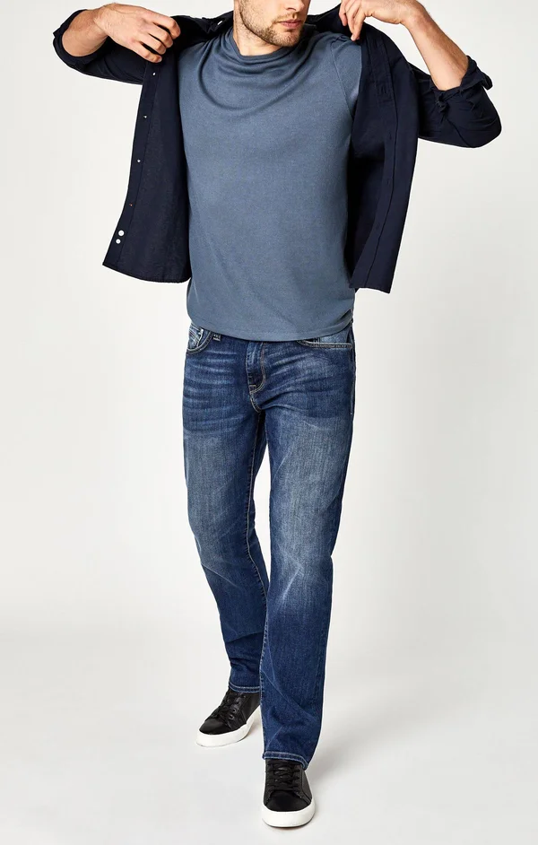 Mavi Men's Matt Relaxed Straight-leg Jeans - Blue - Size 33x30