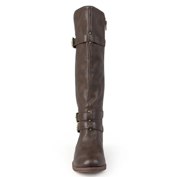 Journee Collection Women's Wide Calf Bite Boot - Taupe