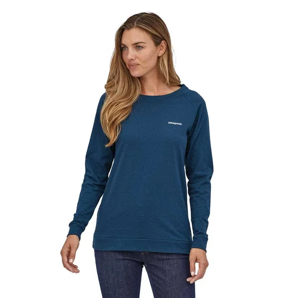 Patagonia Long-Sleeved Pastel P-6 Logo Responsibili-Tee - Women's Xs Crater Blue