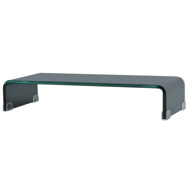 vidaXL TV Stand - Monitor Riser Glass Black 23.6x22x9.8x22x4.3x22
