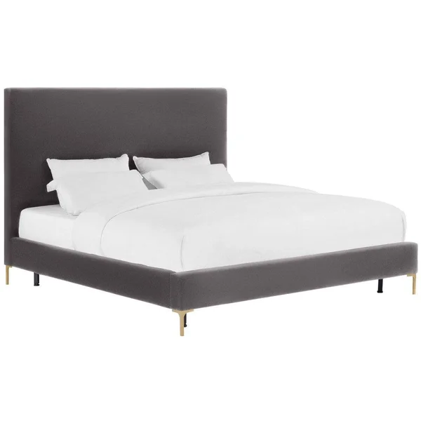 TOV Furniture Modern Delilah Grey Velvet Bed in Queen TOV-B6268