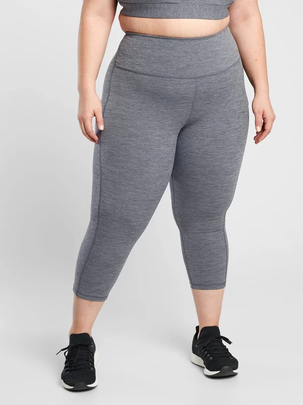 Athleta Women's Ultimate Stash Pocket Capri Grey Heather Petite Size M