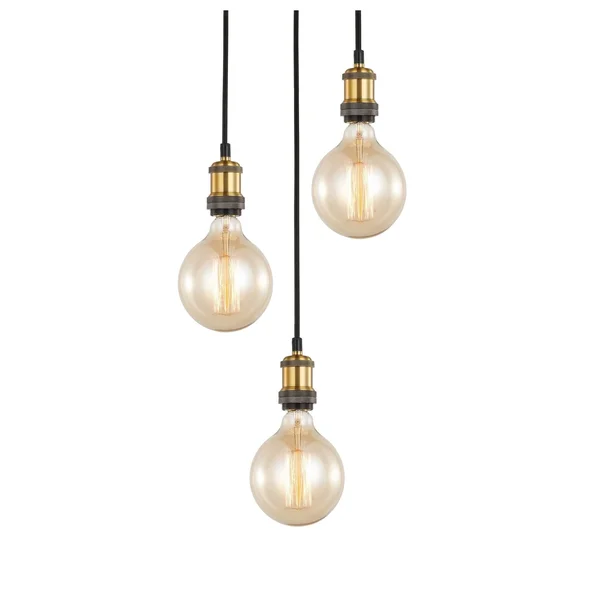 Woodbridge Lighting 18324-G125 Fulton 3 Light 15x22 Wide Multi Light Pendant Antique Brass, Brass Indoor Lighting Pendants
